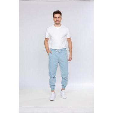 Imagem de Calça Jogger Jeans Claro Slim Elastano Estilosa - 4 Azes, Jeans claro,