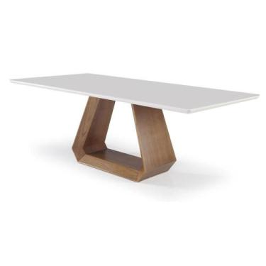 Imagem de Mesa Jantar Diamond Tampo Vidro Base Madeira 160cm - 70912 - Sun House