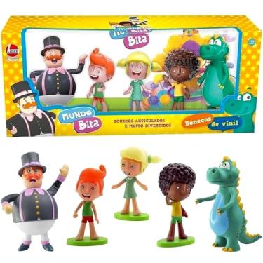 Imagem de Coleção 5 Bonecos do Mundo Bita Lila Tito Dan e Dinossauro