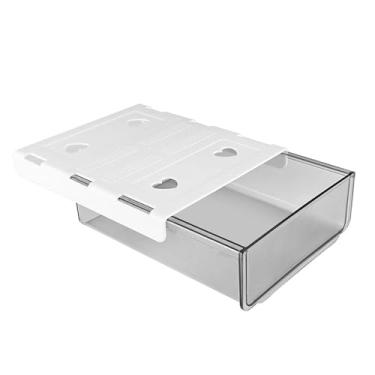 Imagem de Sob a gaveta da mesa, economia de espaço autônomo, economizando na caixa de organizador de mesa para documento de papelaria de escritório (Cinza)