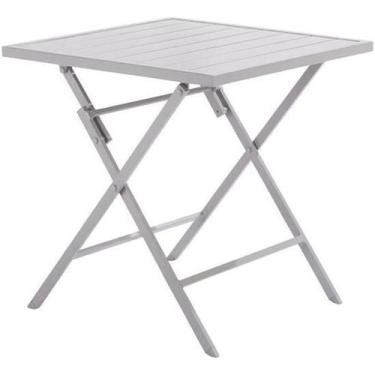Imagem de Mesa Dobravel Quadrada Jardim Varanda 71X71X74Cm Aluminio - Naterial