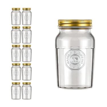 Imagem de 10 Pote Americano Mantimento Café Vidro Vintage 1L Nadir - NADIR FIGUE