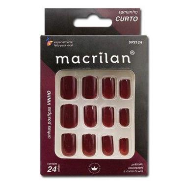 Imagem de Unhas Postiças UP213A Tamanho Curto Vinho - Macrilan