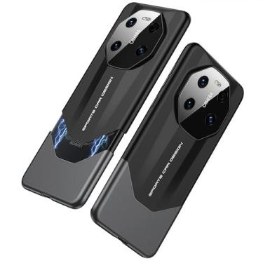 Imagem de JIAONASHIJIA Capa adequada para Huawei Mate 40 Pro - design ultrafino de carro esportivo de luxo - proteção à prova de arranhões - cobertura total da câmera - instalação magnética. Preta