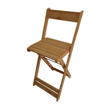 Imagem de Banqueta Alta Para Bar Em Madeira Dobrável Para Bistrô Cor: Mel