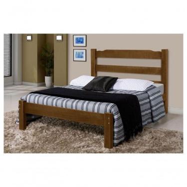 Imagem de Cama de Casal Veneza de Madeira Maciça Tauari Imbuia - GSRM