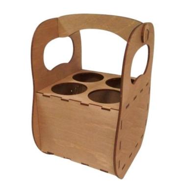 Imagem de Porta Garrafa Mdf 4 Lugares Suporte Cerveja - LENOBRE