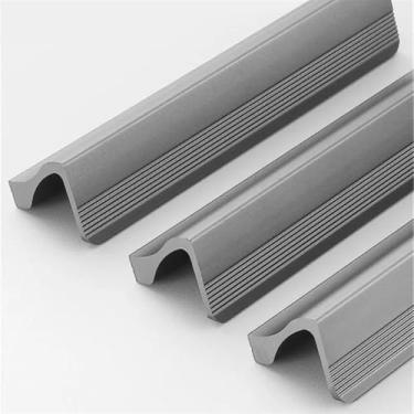 Imagem de CXYFQUUK Puxadores de porta de armário de móveis de liga de alumínio puxadores de gaveta de armário ferragens de cabo longo 2 peças (cinza 288 mm x 2)