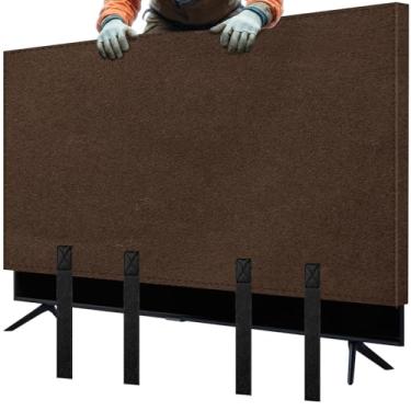 Imagem de Capa de TV para mudança, serve para TV de tela plana de 70 a 75 polegadas, capa de tela de TV de feltro à prova de poeira, bolsas de TV antiarranhões para mudança com alça inferior para mudança de