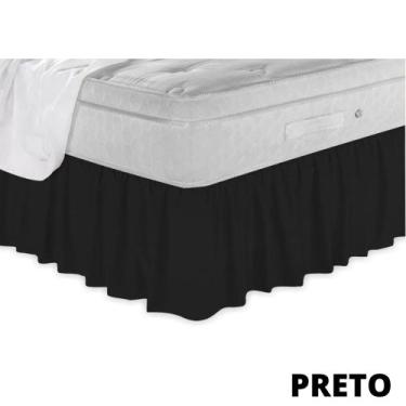 Imagem de Saia Para Cama Box Casal KING - minha loja bordados, Preto
