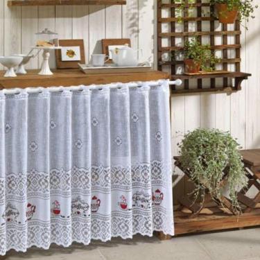 Imagem de Cortina Renda Para Pia Balcão de Cozinha 200x80cm Lindas Estampas Dive