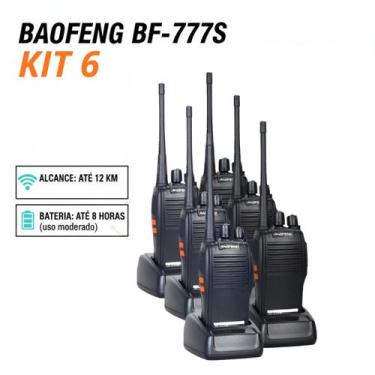Imagem de Kit 6 Rádios Comunicador Profissional 777S com Lanterna LED, 16 Canais