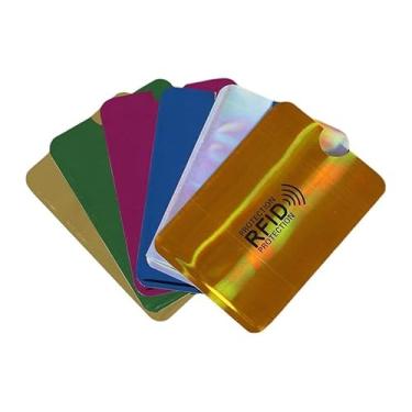 Imagem de KIT 5 Protetores de Cartão Anti RFID NFC Capa Protetora em Plástico e Alumínio Bloqueador de Sinal para Cartões de Crédito com Aproximação
