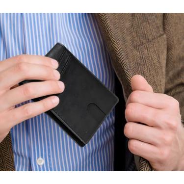 Imagem de Carteira masculina Slim RFID 2 ID Window, Preto, Slim