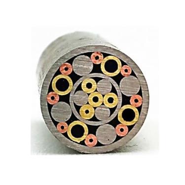 Imagem de Rebites De Mosaico Para Cabo De Faca, 8mm De Diâmetro - 1 Peça, 20 Designs Requintados, 9/39cm De Comprimento, Construção Em Aço, Latão E Cobre, Para Fabricação De Facas DIY(Pattern 7,39cm)