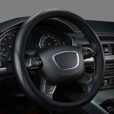 Imagem de KAFEEK Capa de volante automotiva personalizada para Ford F-150, F-250, F-350, Expedição, antiderrapante, respirável, preta