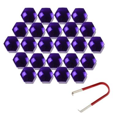 Imagem de Nihfien 24 peças de tampa de porca de roda 17 mm tampas de porca de parafuso de roda, tampas de porca de pneu de carro antiferrugem universal, tampa de parafuso, parafuso de pneu de plástico hexagonal