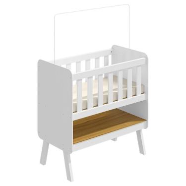 Imagem de Mini Berço Guti Retrô Branco Brilho Com Colchão - Móveis Peroba