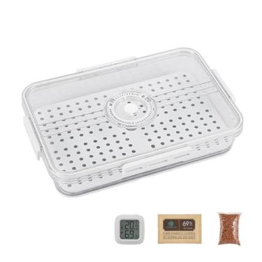 Imagem de Umidor de charuto, caixa de armazenamento de charutos com higrômetro caixa transparente para charutos prateleira de madeira de cedro 30/60/100 charutos (sem charutos) 3