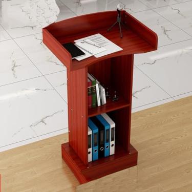 Imagem de Mesa púlpito de madeira, suportes de pódio, mesas de pé púlpito e pódios com gaveta e armário de armazenamento, púlpito de igreja, pódios de apresentação com painel de defletor