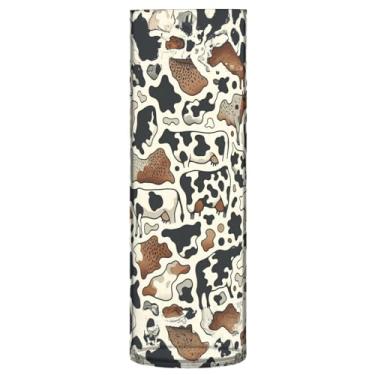 Imagem de JUZIHAI Vaso com padrão de couro bovino para flores 9,9 cm x 30 cm Cilindro de plástico moderno vaso de flores para centro de mesa de casamento decoração de casa