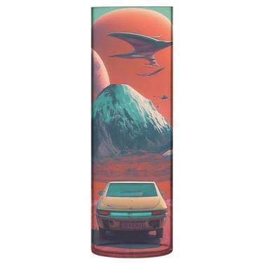 Imagem de JUZIHAI Vaso de viagem retrô futurismo para flores 9,9 cm x 30 cm cilindro de plástico moderno vaso de flores para centro de mesa de casamento decoração de casa