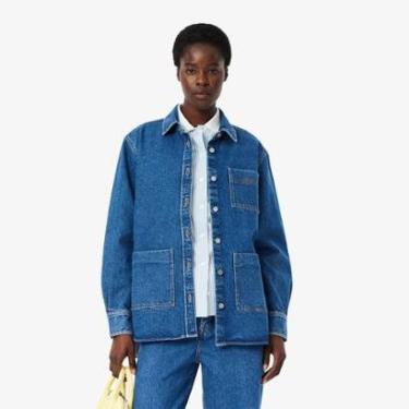 Imagem de Camisa Overshirt em Denim Oversized Lacoste Feminina-Feminino