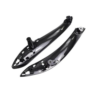 Imagem de Maçaneta das portas internas, capa de acabamento, acessórios de carro compatível com BMW Série 3 2014 2015 2016 2017 2018 F30 316d 318d 320d F31 320i 325d 51417279311(CarbonF-2PCS-Rear)