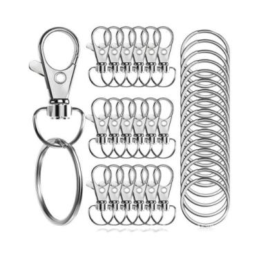 Imagem de 100PCS Ganchos Para Chaveiro, Argolas Giratórias, Fechos De Lagosta Pa