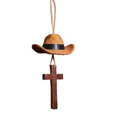 Imagem de Decoração Automóvel,Chapéu de Cowboy Cruz para Interior Automóvel - Acessórios Para Pendurar No Espelho Retrovisor - Destinado A Veículos Automotivos, Homens, Mulheres, Casa, Mochilas E Bolsas