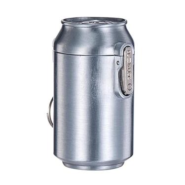 Imagem de 1 cinzeiro exclusivo em forma de lata, mini cinzeiro portátil criativo, adequado para uso no carro, quarto, sala de estar e decoração de casa, prateado