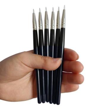 Imagem de Pincéis de delineador de silicone para sombra brilhante metálico, lantejoulas de unhas, corações coloridos, delineador de gel ou líquido ao longo das linhas dos cílios (6 peças, alças pretas)