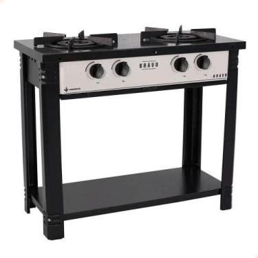Imagem de Fogão Industrial Venâncio A Gás Bravo 2 Bocas Cinza Esmaltado Br2b