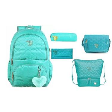 Imagem de Kit Capricho Mochila + Lancheira + Estojo + Bolsa + Carteira - Caprich