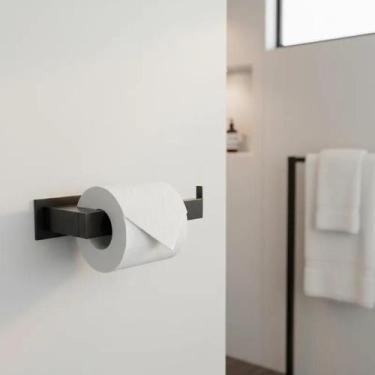 Imagem de Porta Papel Higiênico Papeleira Inox Preto Fosco - Decora