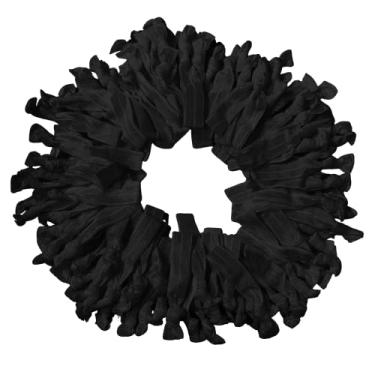 Imagem de Kenz Laurenz 100 laços de cabelo sem vinco elásticos sem pregas para rabo de cavalo, tiras de cabelo, 100 Hair Ties--Black, Fits Most