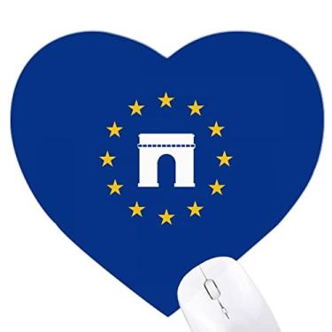 Imagem de Mousepad de coração com símbolo europeu francês Arc De Triunfo Tapete de borracha para escritório
