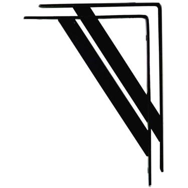 Imagem de Kit 12 Mão Francesa Suporte para Prateleira Resistente Preto 25cm Starfer