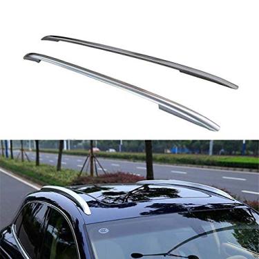 Imagem de UDP 2 peças de trilhos laterais de rack de teto de alumínio superior para bagagem, trilhos de teto, 2 peças, kits de rack de teto adequados para Macan S Turbo 2014-2020, prata