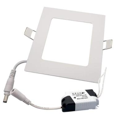 Imagem de Painel Plafon Led 6W Quadrado Branco Frio Embutir Teto Slim - Maxtel