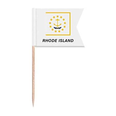 Imagem de Bandeiras de palito de dente com contornos da bandeira do estado americano para marcação de etiquetas para bolo de festa prato de queijo