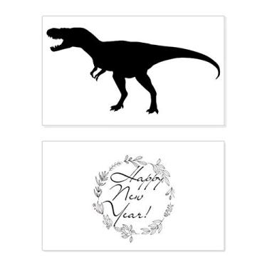 Imagem de Miniatura, dinossauro, ossos, festival, ano novo, cartão de felicitações, mensagem de abençoar presente