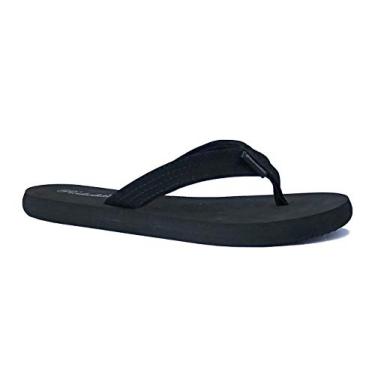 Imagem de Nova sandália feminina clássica de praia flip chinelo macio sapato sem cadarço Maui-1033, Preto, 8