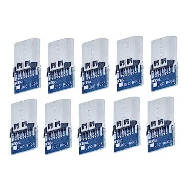 Imagem de MOOKEENONE 10 peças 14 pinos USB tipo C 2.0 adaptador USB-C conector fêmea tipo C, módulo de suporte de placa PCB