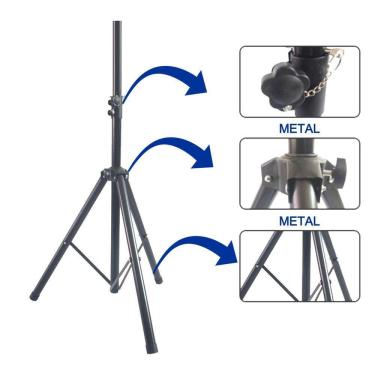 Imagem de Pedestal Suporte Tripé Metal Portátil Caixa Som Amplificada