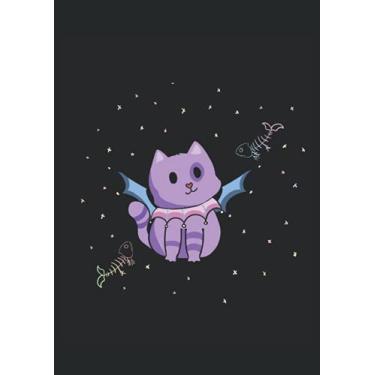 Imagem de Pastel Goth Creepy Kawaii Cute Creepy Kitty Cat: Notebook DIN A4 COLUMN 120 Pages - 8.27" x 11.69" ( 21 x 29.7cm)|Pastel Goth Planner| Creepy Kawaii Notebook| Cute Creepy Notebook