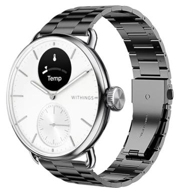 Imagem de Compatível com pulseiras Smartwatch Withings, Lamshaw de 18 mm, pulseira de substituição de metal de aço inoxidável de 20 mm para homens e mulheres compatível com Withings ScanWatch 2 de 42 mm/ScanWatch Horizon/ScanWatch 42 mm/Aço HR 40 mm/Steel HR Sport/ScanWatch 38 mm/ScanWatch 2 38 mm/ScanWatch L