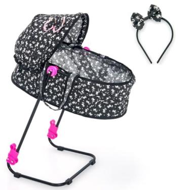 Imagem de Berço de Boneca Veneza 2 em 1 Bebê Conforto Gato com Tiara
