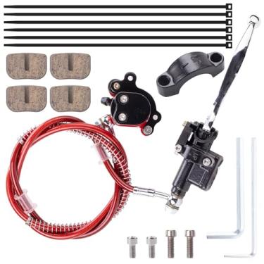 Imagem de JINGKE Pinça de cilindro mestre de freio hidráulico atualizada de 50 polegadas com montagem de pastilha de freio tubo de mangueira para 97cc 2,8HP Baja Doodle Bug DB30 Blitz Dirt Bug Racer Mini Bike