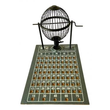 Imagem de Jogo De Bingo Globo De Metal Tabuleiro Em Madeira N°2 Preto